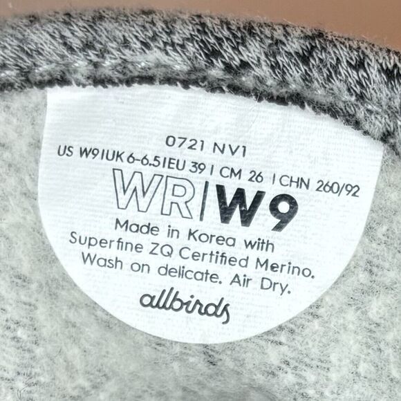 Allbirds Mizzle The Wool Runner Running Shoes Gray Sneakers Women's Size 9 US 39 - Picture 8 of 8